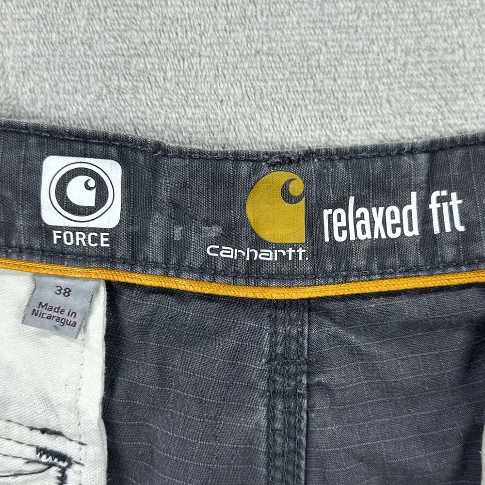Carhartt Cargo Shorts Mens 38 Gray Force Relaxed Fit Ripstop Workwear Outdoors